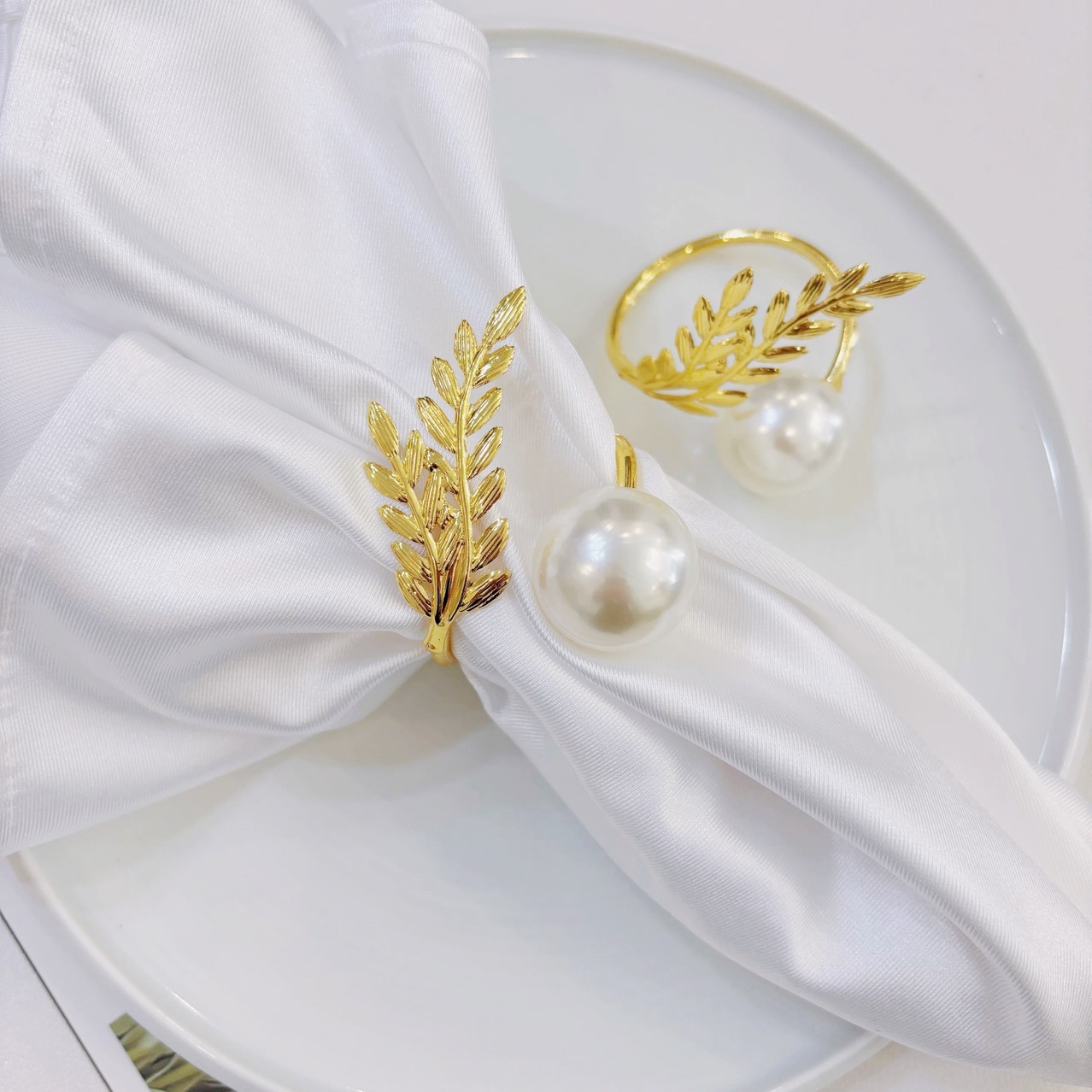 18mm大珠稻谷餐巾环丰收麦穗餐巾扣酒店西餐厅餐桌摆台口布圈批发