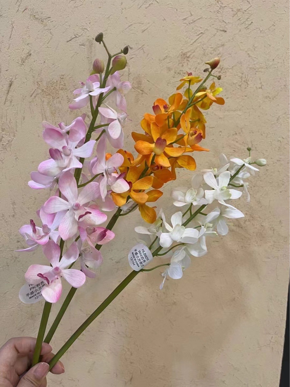 仿真花手感万代兰石斛兰假花千代兰婚庆小蝴蝶兰花艺装饰配材