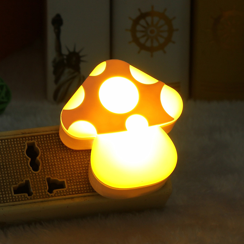 多彩生活 155蘑菇声光控小夜灯 插电自动亮光 智能光控 印字logo