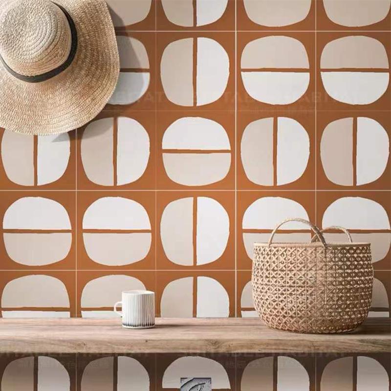 日系赤贫分半圆花砖200厨房卫生间墙砖阳台餐厅民宿瓷砖复古花片