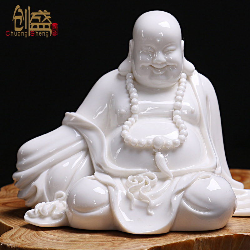 车饰摆件弥勒佛大肚平安办公家居白瓷陶瓷工艺汽车饰品-阿里巴巴