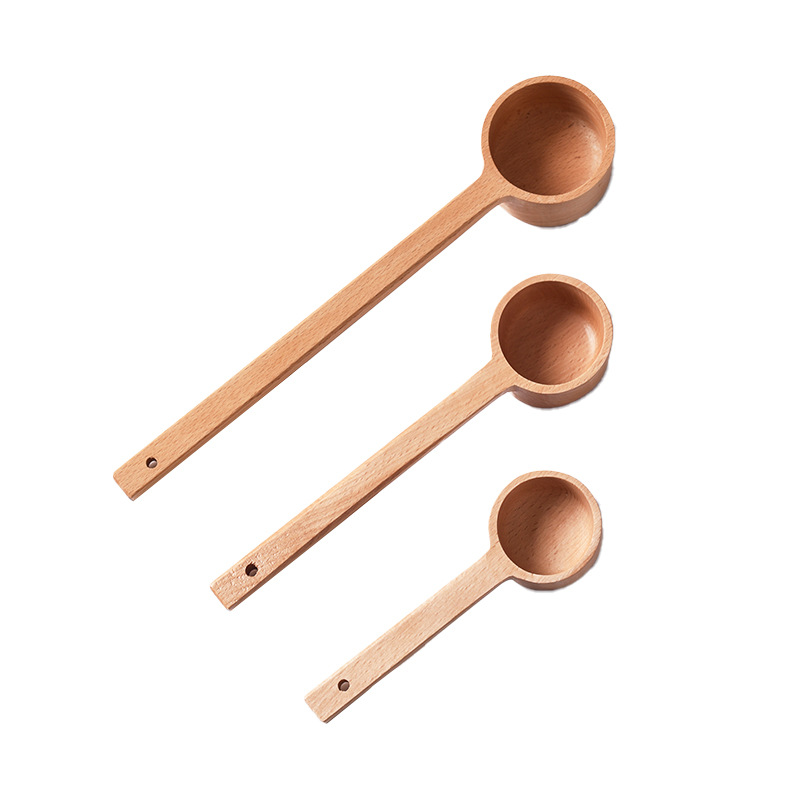 Beech Long Handle Soup Spoon Ramen Wooden Spoon Wooden Bailer Logo Creative Tableware Wooden Measuring Spoon Wooden Spoon