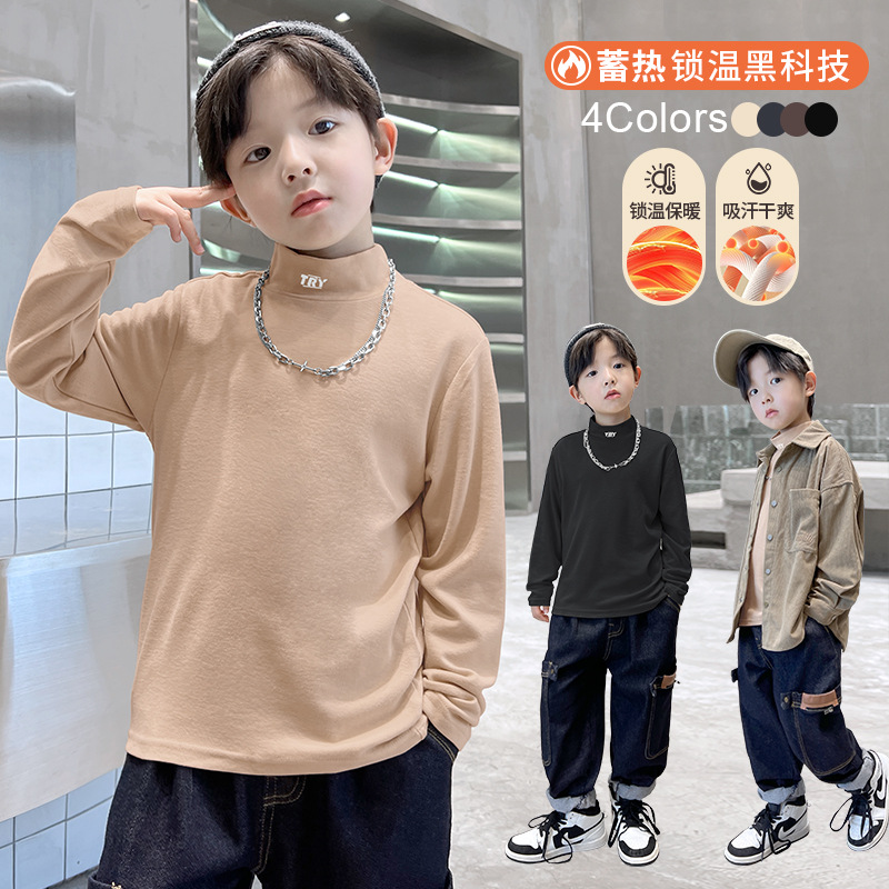 Wholesale Babies' Long Sleeve T-shirt 2023 Spring and Autumn Fashion Brand Middle and Big Children Keep Baby Warm Long Sleeve Boys' Autumn Top