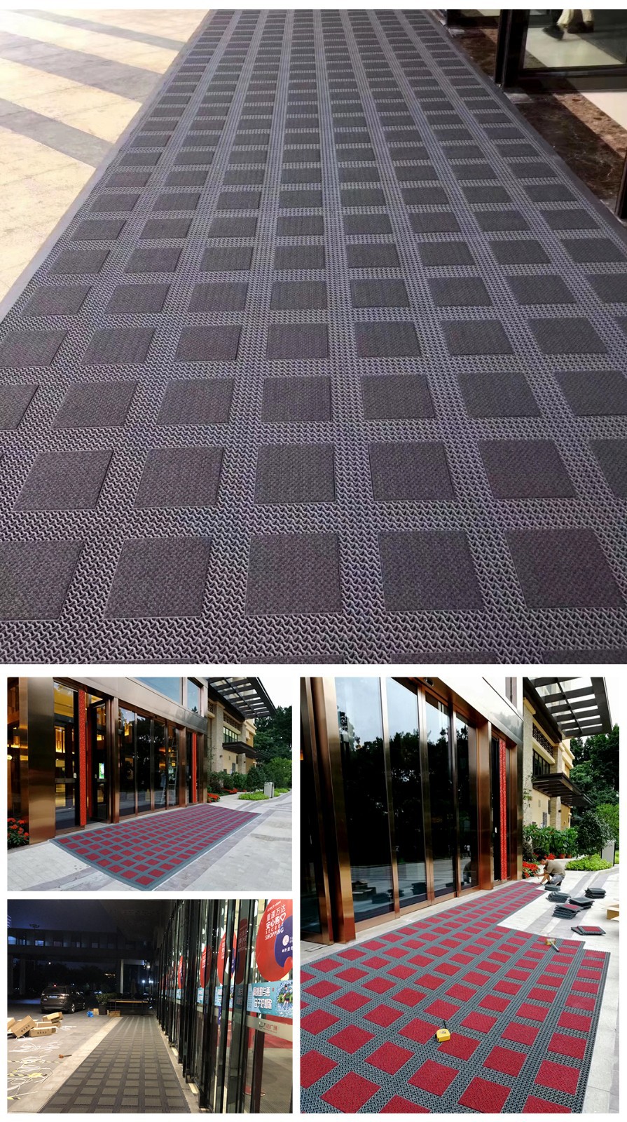 雅地商场酒店门口地垫垫室外门厅模块地垫塑料拼接除尘可防滑脚垫