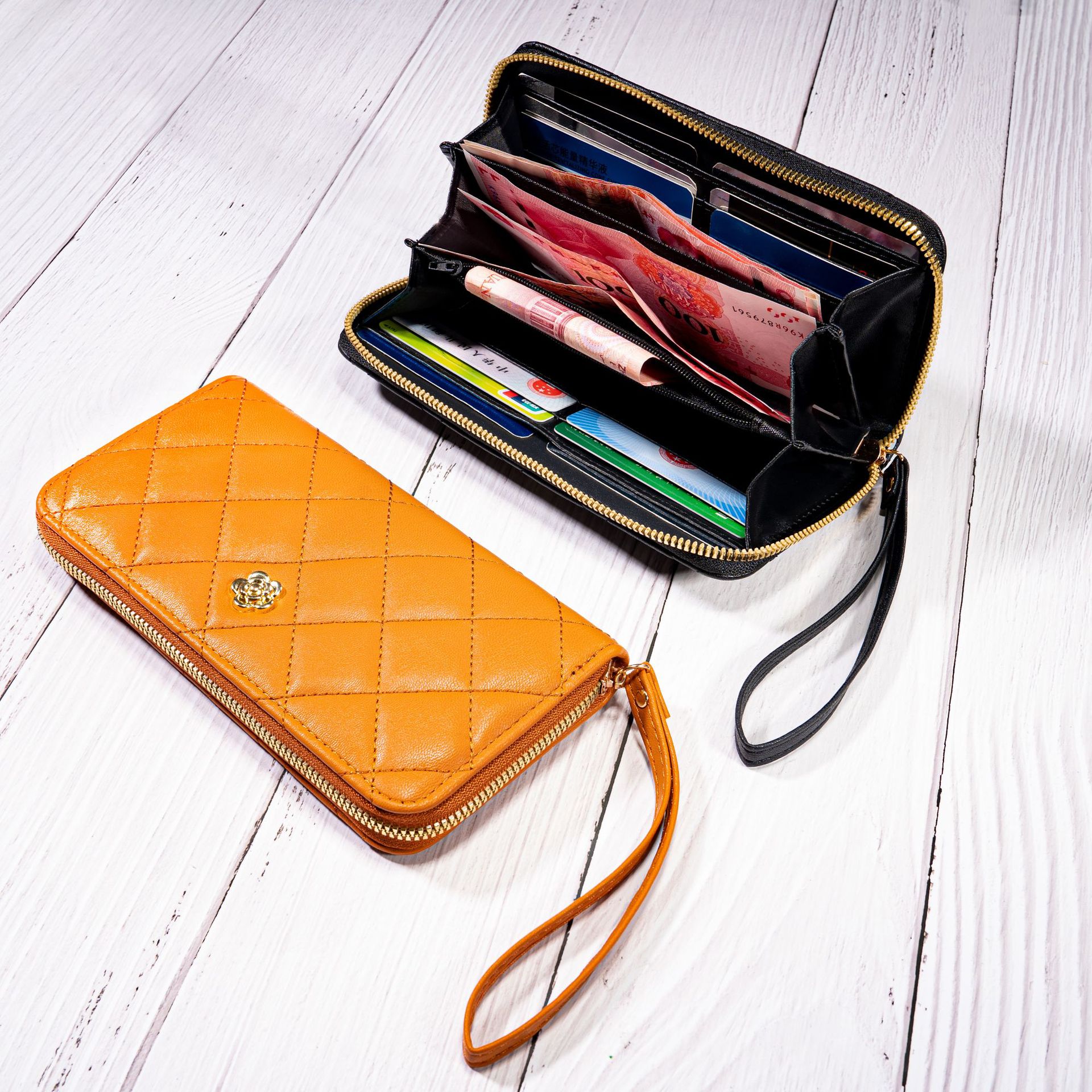 New Fresh Classic Style Women's Wrist Wallet Card Holder Multiple Card Slots Women's Cross-Border Mobile Phone Bag Set Customization