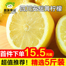 安岳黄柠檬新鲜3斤小果包邮商用5斤装奶茶店专用柠檬皮薄多汁一级