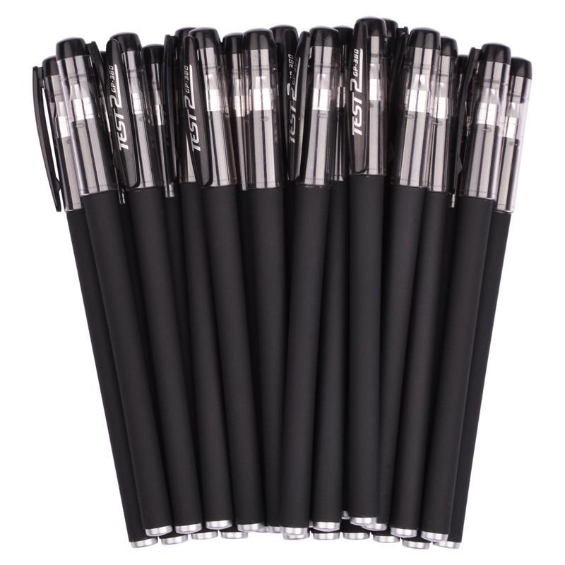 考试黑笔黑色mm红笔红色用笔笔中性笔水笔0.38碳素水性学生0.