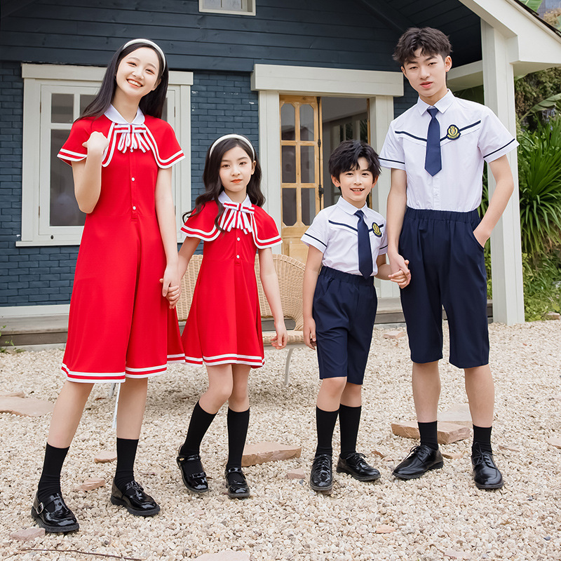 夏天幼儿园园服英伦风毕业照班服六一儿童表演出服小学生校服夏装