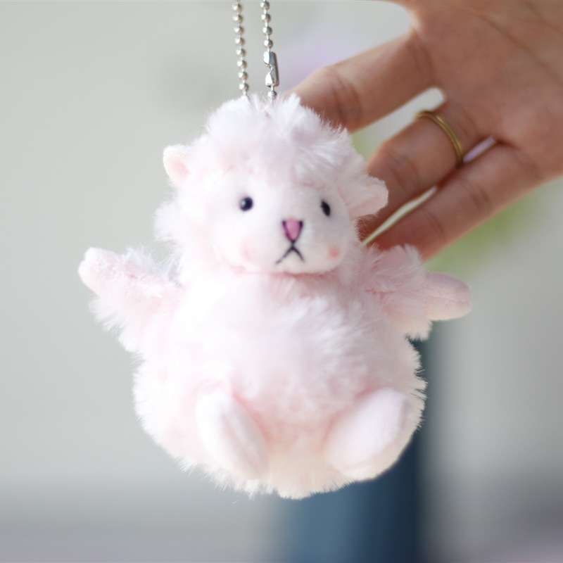 网红小绵羊毛绒玩具挂件可爱小羊公仔小号迷你玩偶包包钥匙扣批发