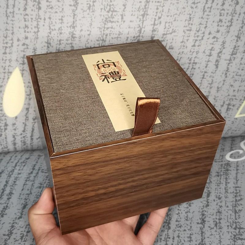 铭匠黑胡桃木纹茶壶盒功夫茶具木盒银壶包装紫砂壶礼品盒陶瓷礼盒