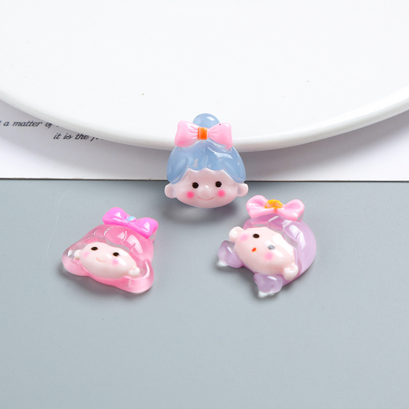 Cartoon Bow Girl Cream Glue Phone Case DIY Material Package Handmade Hair Accessories Resin Accessories