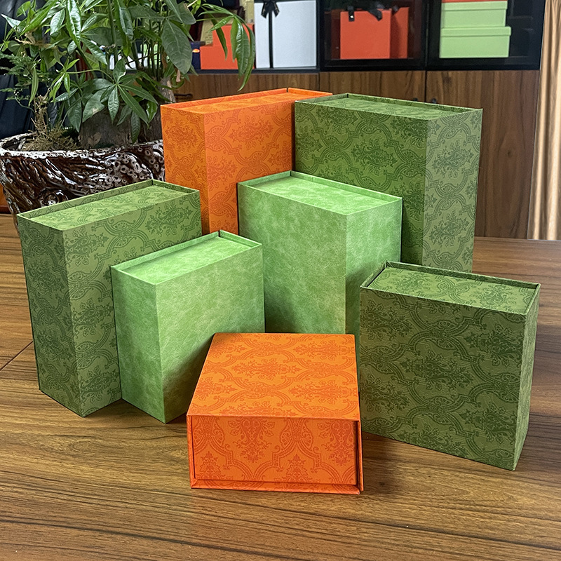 创意翻盖盒复古绿色母亲节礼物盒长方形礼品盒伴手礼礼盒水杯硬盒