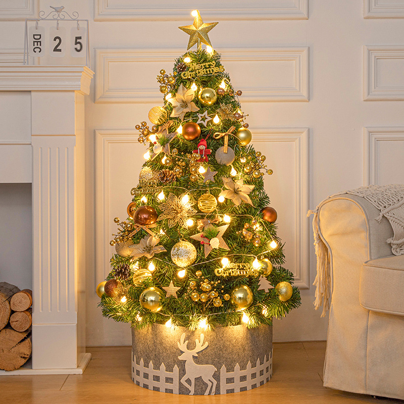 圣诞树带灯一体圣诞节装饰场景布置家庭发光网红套装套餐挂件组合