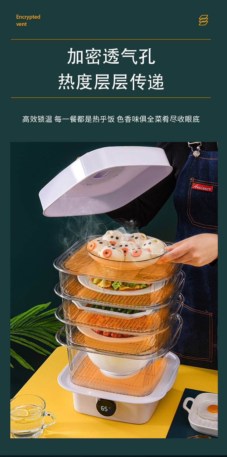 加热保温厨房菜罩冬天塑料多层家用透明防尘饭菜食物罩防苍蝇