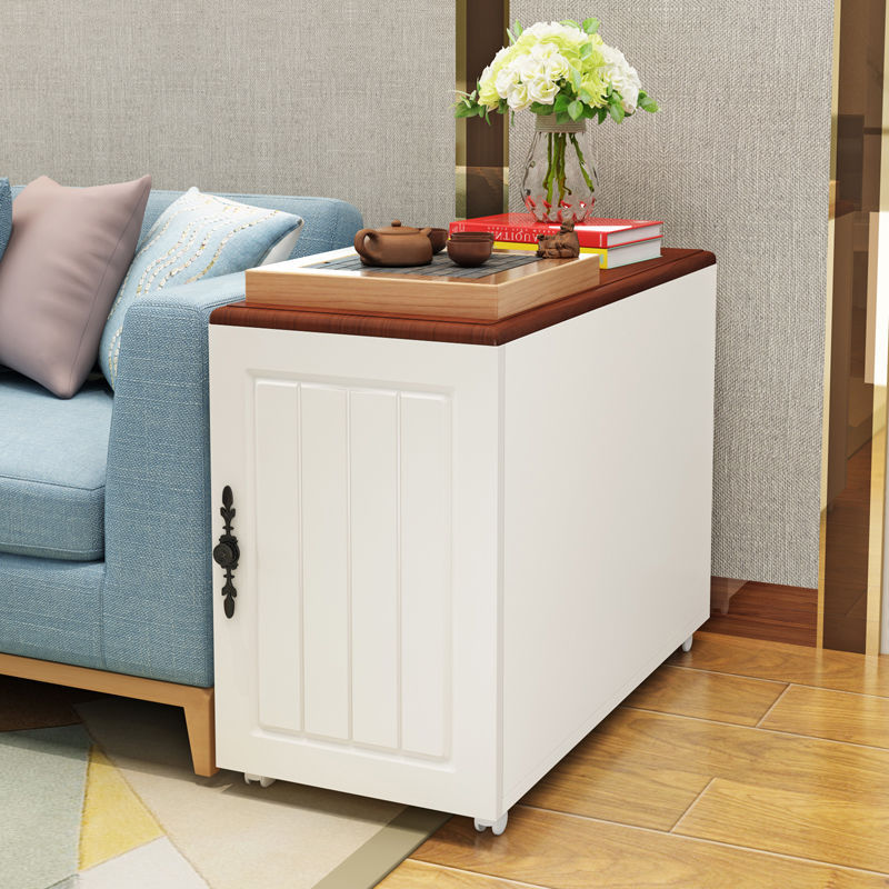 沙发边柜储物柜边几夹缝边角柜可移动小茶几小方几带轮沙发柜边桌