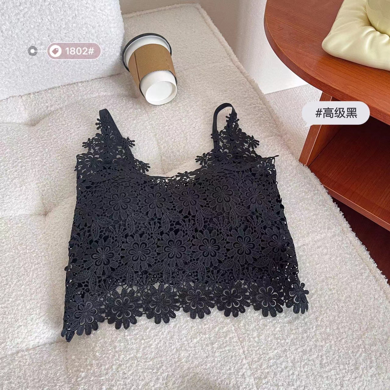 Lace Beautiful Back outside Girl Adjustable Shoulder Strap plus-Sized plus-Sized One-Piece Fixed Cup Anti-Exposure Tube Top without Steel Ring