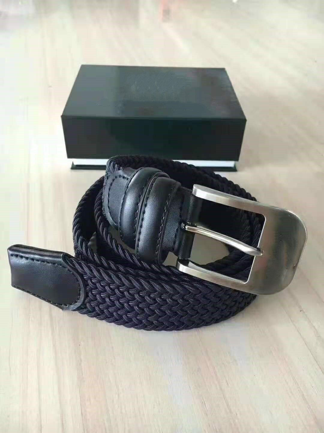 弹力内腰带高档礼盒装编织松紧针扣内腰带厂家直销