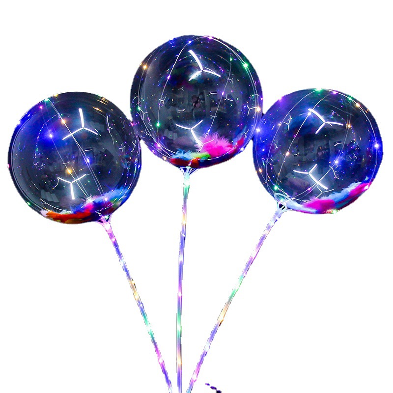 Factory Wholesale 20-Inch Internet Celebrity Bounce Ball Luminous Stickers Bounce Ball Ball Net Internet Celebrity Stall Balloon Children's Balloon Toys