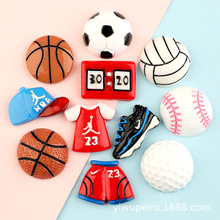 篮球 足球球衣帽树脂配件奶油胶手机壳配件diy发饰头饰洞洞鞋材料