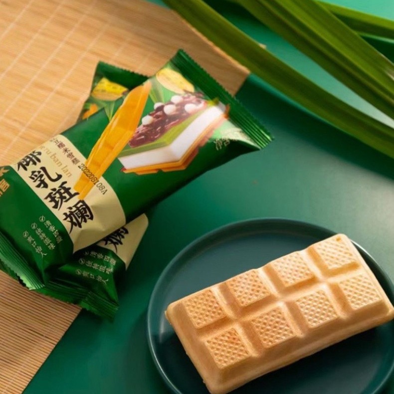 24年新品 艾冰客椰乳斑斓糕雪糕方糕红豆糯米夹心威化冰淇淋整箱