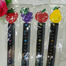 水果图案尺子15cm刻度可弯曲塑料软胶直尺小学生绘图学习测量工具