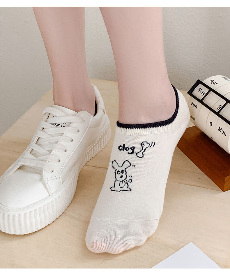 可爱卡通袜子女船袜夏季薄款低帮浅口隐形袜ins潮网红防滑不掉跟详情10