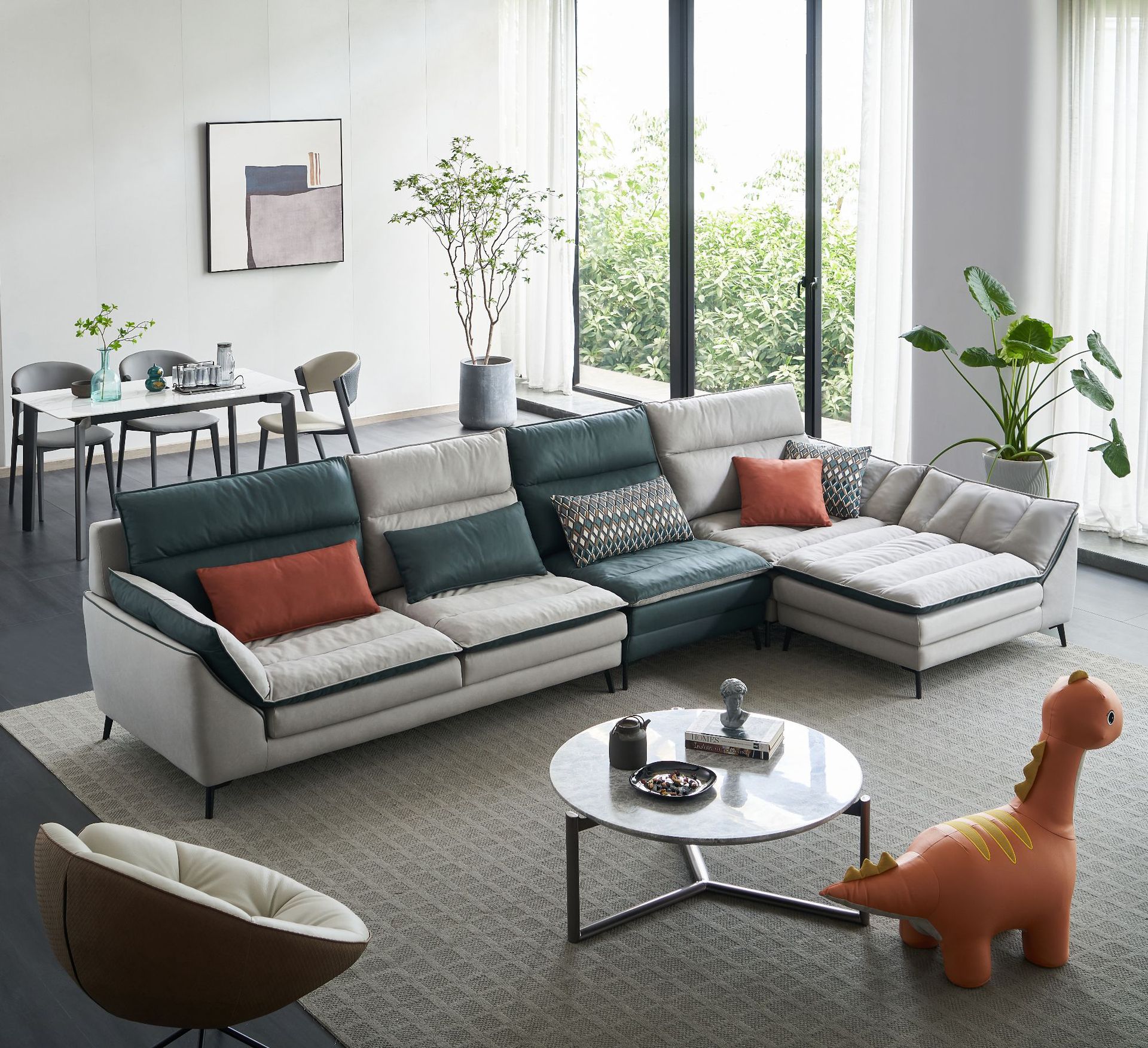 布艺沙发转角图片