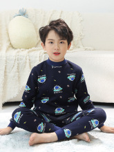 儿童加绒保暖内衣男童秋衣秋裤加厚中领冬季中大童睡衣小女孩套装