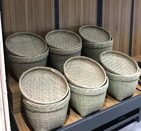 Bamboo Woven Large Size Turnover Basket Bamboo Plaited Articles Rice-Washing Basket Bamboo Basket Storage Basket Wedding Basket Dustpan