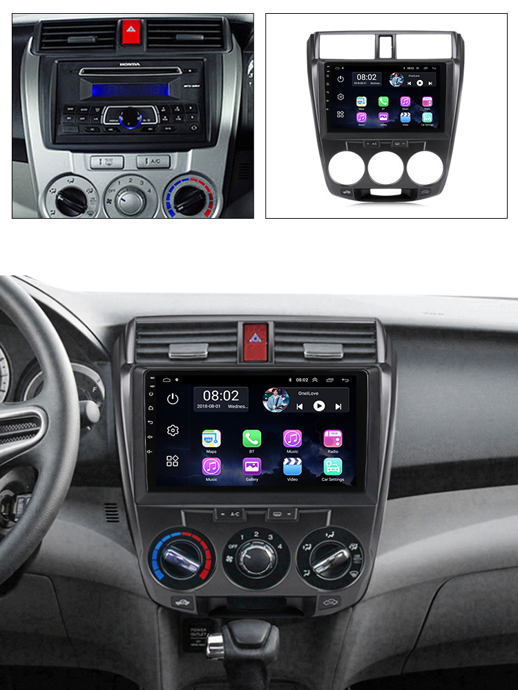 跨境专供适用于本田锋范city 08-13款安卓大屏车载中控导航一体机