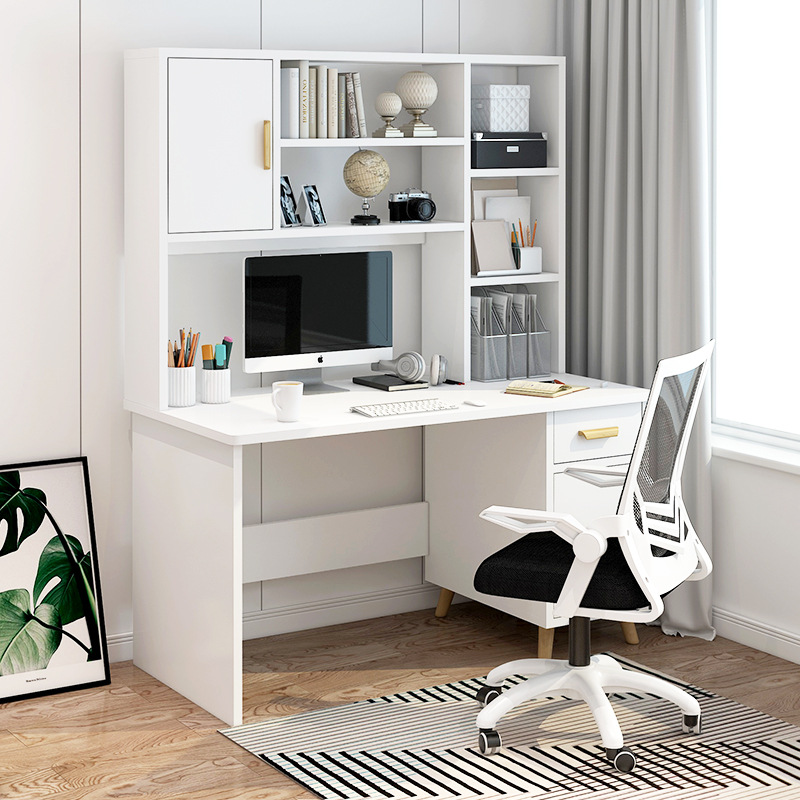 书桌书架组合书柜一体桌简约儿童家用学生卧室写字桌台式电脑桌