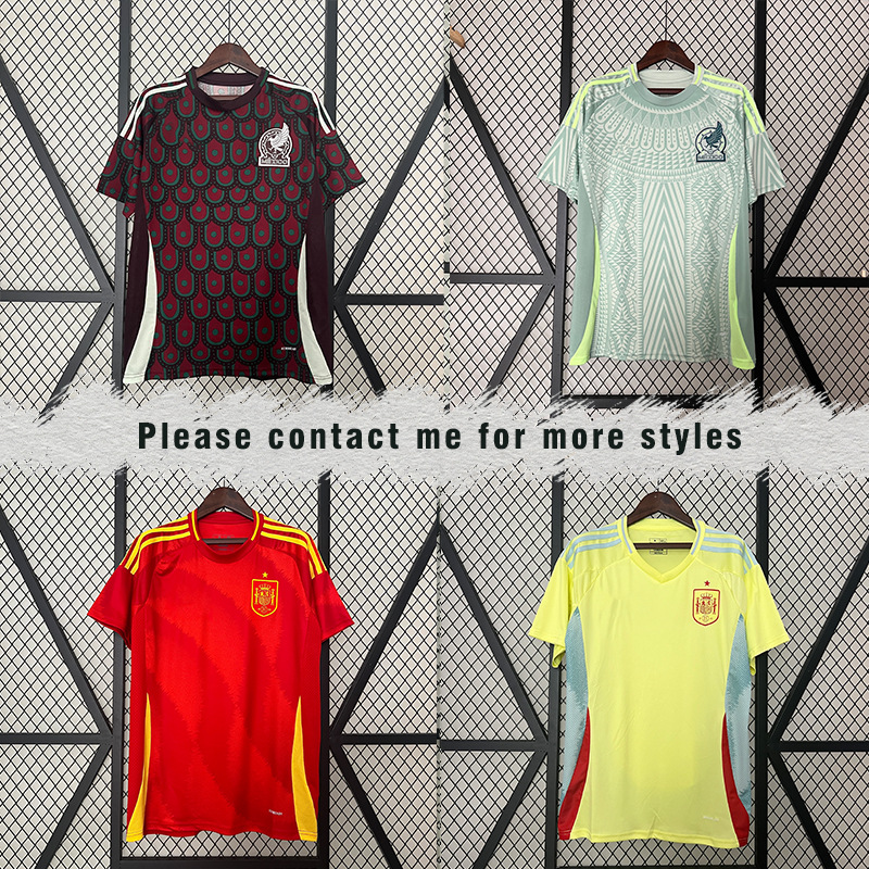 欧洲杯西班牙球衣足球服球迷短袖主场客场足球训练服泰版 jersey