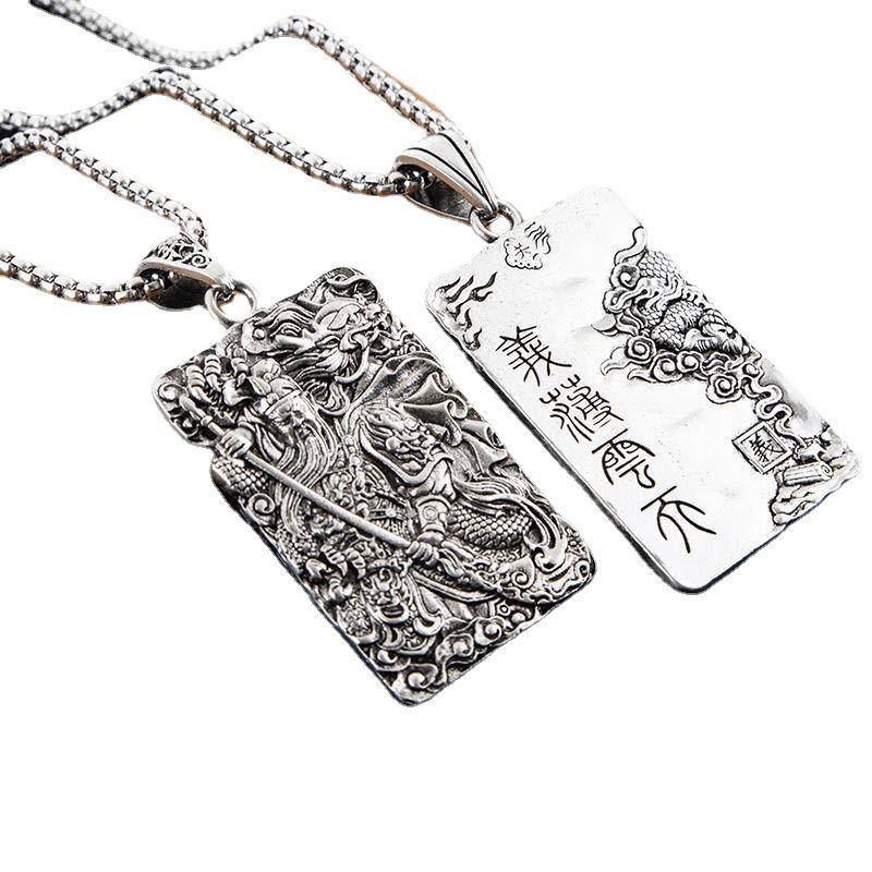 义薄云天关二爷项链男关公霸气社会人吊坠男个性潮流仁义项链礼物