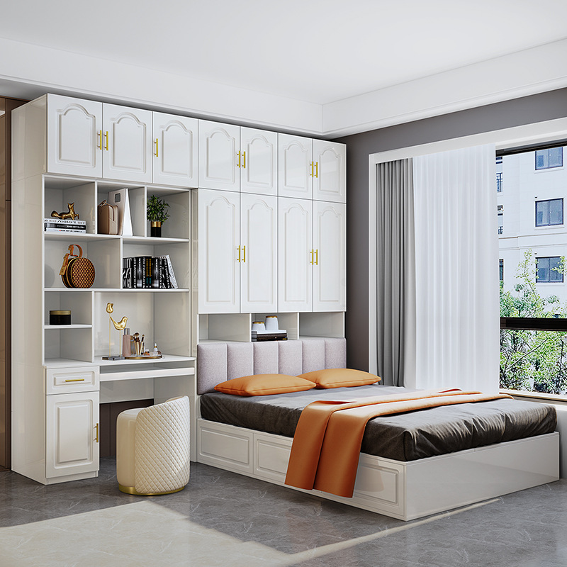 榻榻米床衣柜一体多功能组合床小户型现代简约小卧室带书桌儿童床