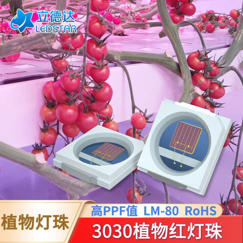 3030红光植物灯珠 3030贴片红光660灯珠 3030植物灯红光led灯珠