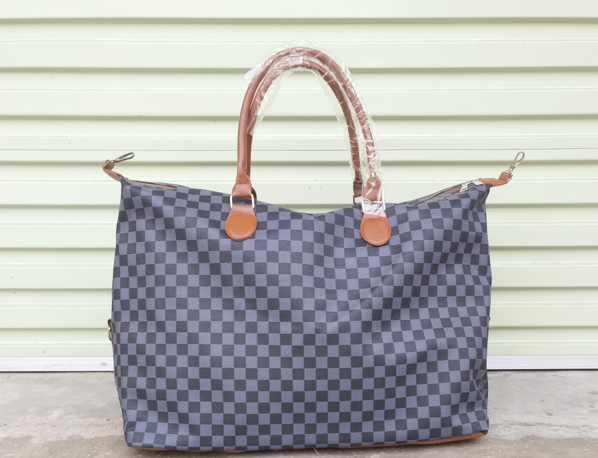 批发时尚monogram格子妇女白色手袋新款超大格子包