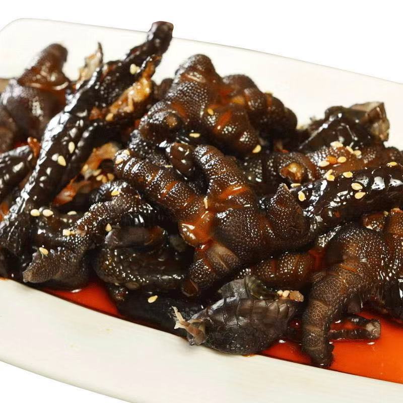 【厂家直销】盐帮麻辣黑鸡脚无骨鸡爪红油脱骨乌鸡脚即食开胃凉菜