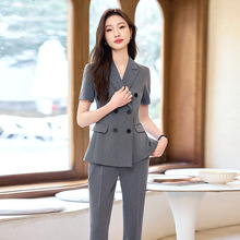 高级感灰色职业西装套装女夏季2024新款高端售楼部工作服西服外套
