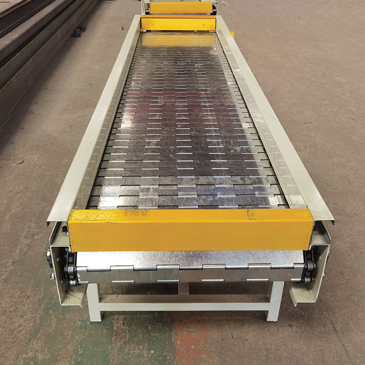 降温链板输送机金属铸件风冷降温设备板链式输送机不锈钢链板