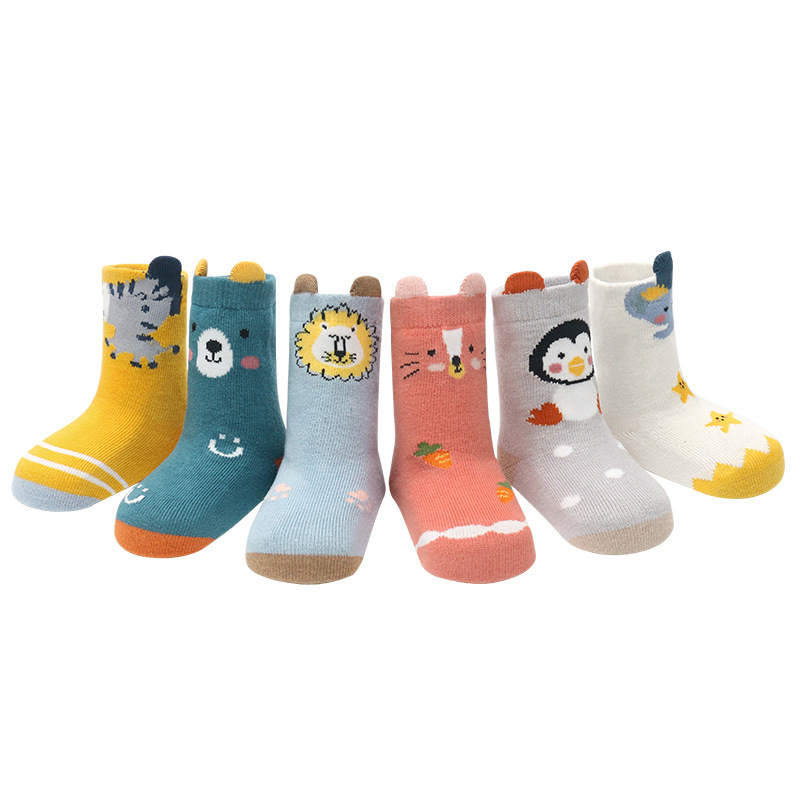 23 Spring and Summer Baby Room Socks Cartoon Glue Dispensing Non-Slip Infant Children Trampoline Socks Three-Dimensional Toddler Socks Socks