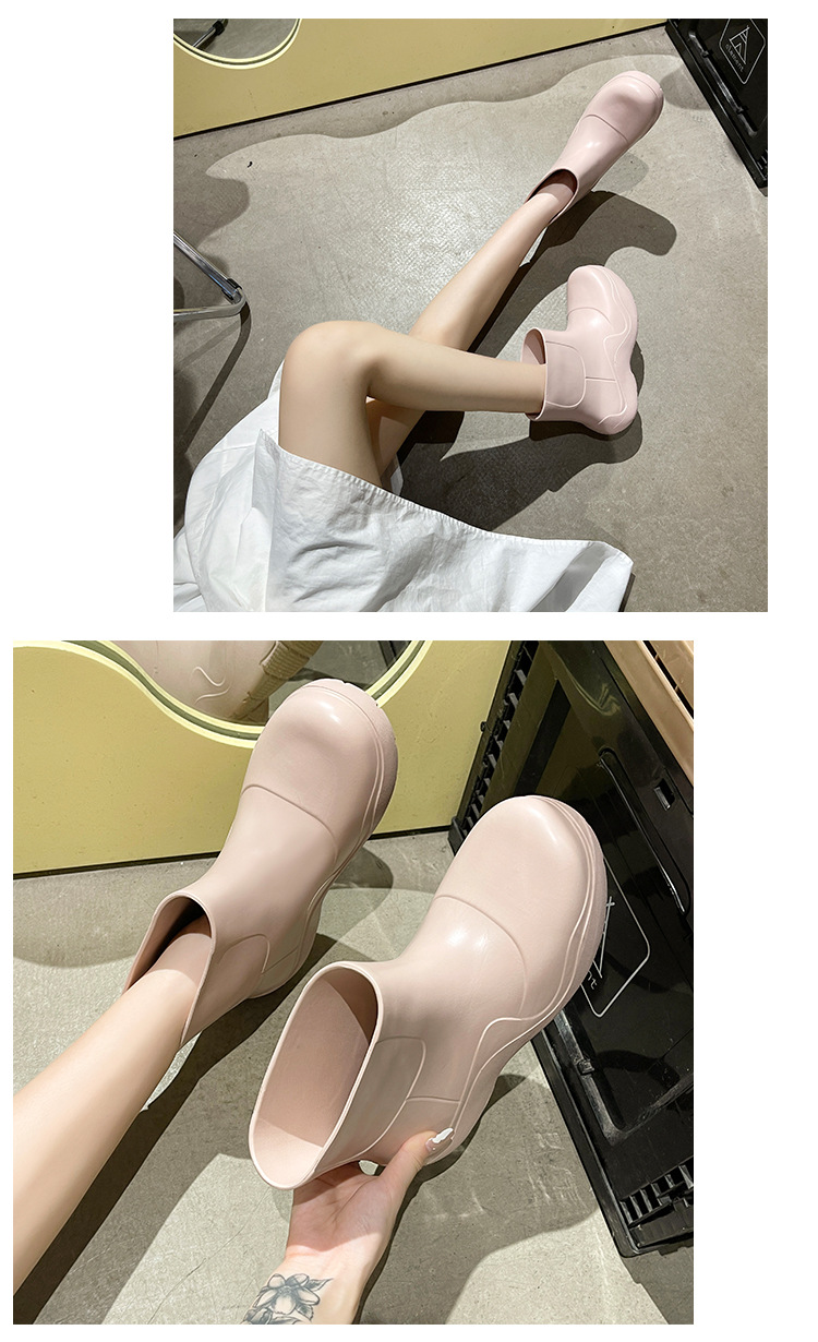 阿希哥mona雨鞋马丁网红雨靴女夏季防水防滑短靴厚底时尚外穿水鞋