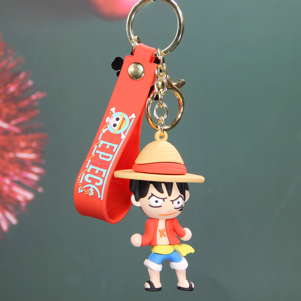 Anime Luffy Key Pendants Wholesale Small Gift Crane Machine Toy Bag Bag Charm Sauron One Piece Keychain