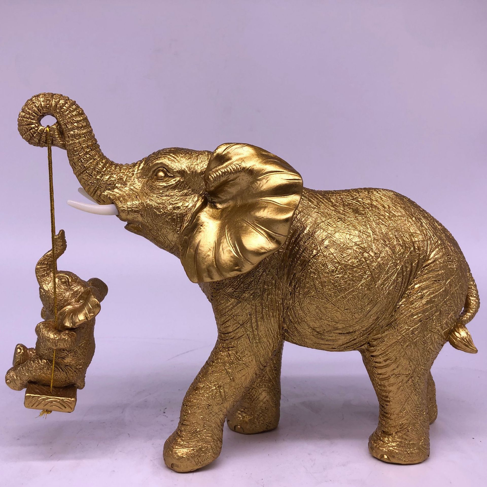 树脂工艺品荡秋千大象摆件家居客厅玄关电视柜装饰品乔迁送礼佳品