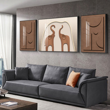 大象客厅装饰画现代轻奢三联画简约餐厅画高档大气沙发背景墙挂画