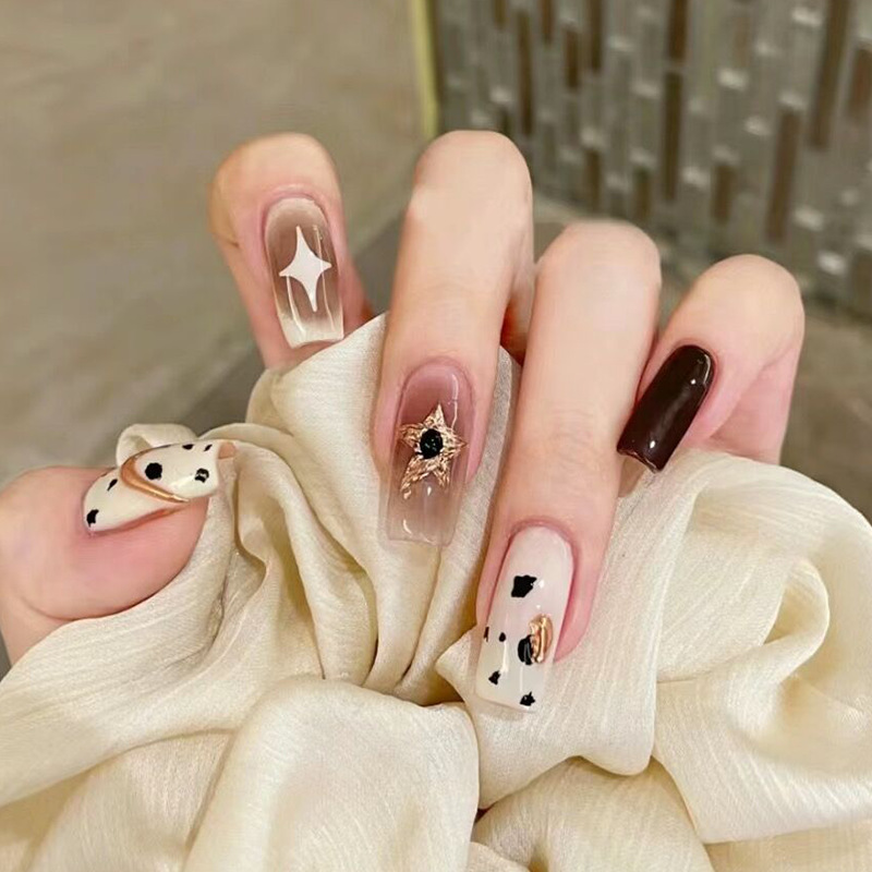 宇宙星系穿戴甲秋冬指甲贴片爆款美甲片抖音同款假指甲美甲贴成品