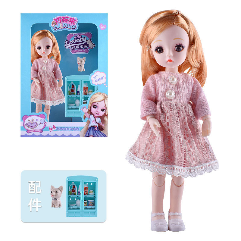 Children's Fashion Girl Doll Set Doll with Kitchen Pet Dog 12-Inch Jointed Doll Doll Wholesale