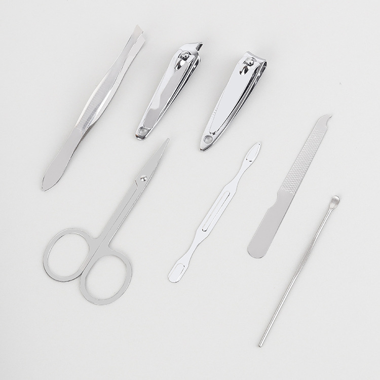 Leather Boxed 7-Piece Set Nail Scissor Set Manufacturer Beauty Manicure Implement Printable Gift Nail Clippers Set