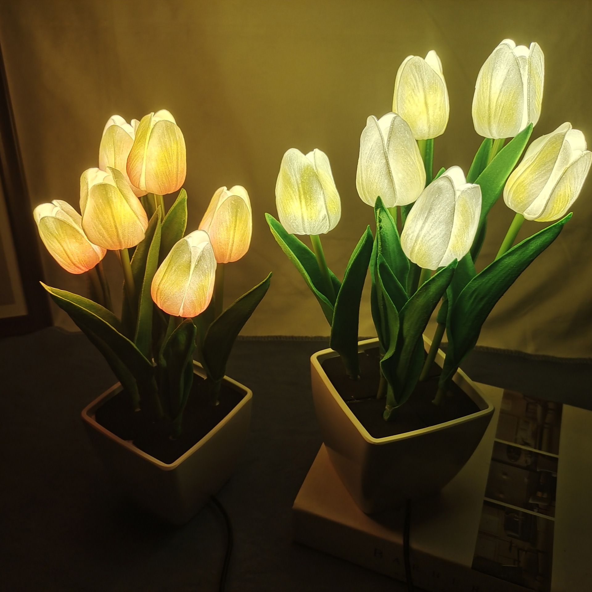 0成交51只相似led灯花新品上架 单支蝴蝶兰仿真植物 精品led仿真花