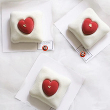 情人节单个爱心抱枕法式慕斯蛋糕模 桃心枕头巧克力硅胶烘焙工具