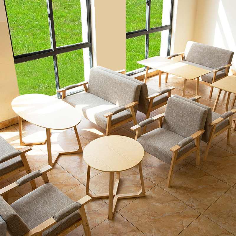 洽谈区桌椅组合休息区餐桌椅桌子火锅客厅皮艺创意皮质会客加粗